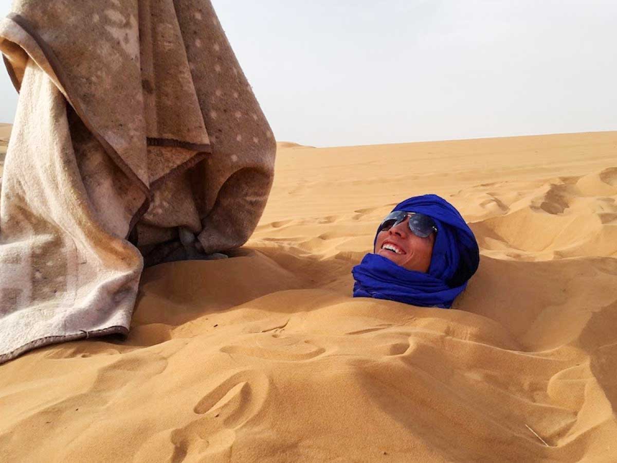 sand bath in Morocco desert